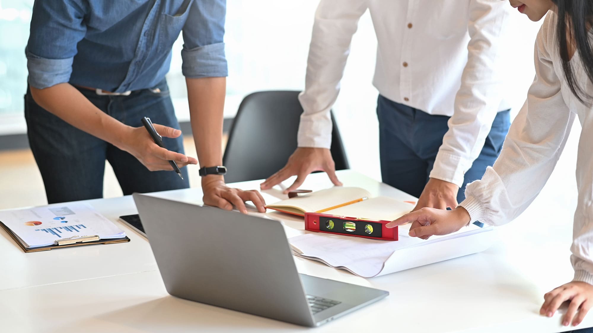 closeup team of architect planning blueprint in la 2026 01 06 10 08 35 utc scaled